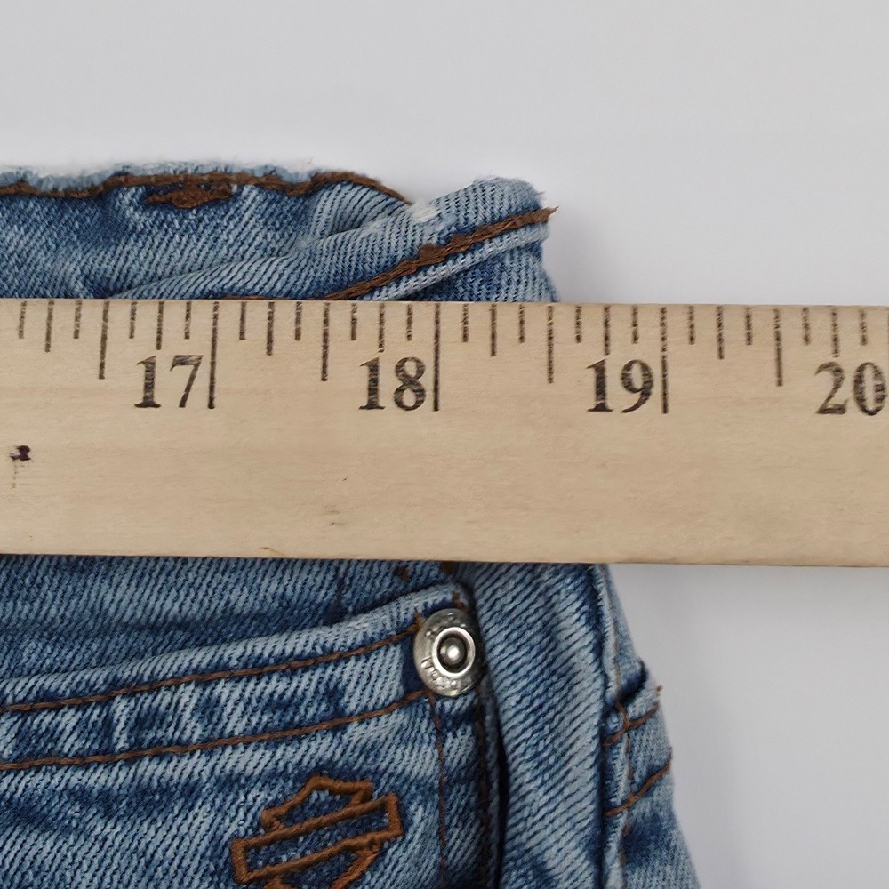 Harley-Davidson Straight Leg Jeans Womens 22 Blue Vintage Biker 90s Motor Style - Picture 9 of 14